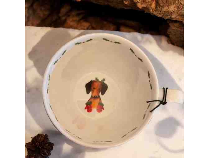 Portobello by design jumbo holiday teacup with a dachshund