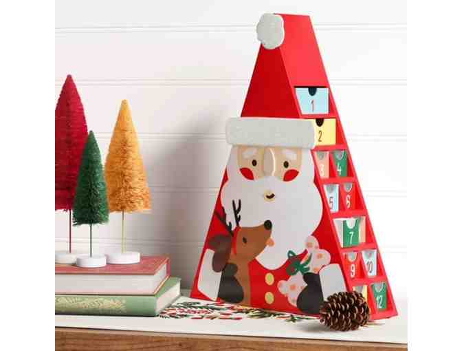 Wooden Santa Countdown / Advent Calendar with Adorable Dachshund Reindeer!! - Photo 1