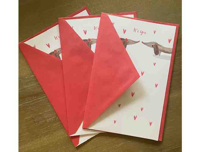 3 Pack Dachshund Valentine's Cards - Photo 1