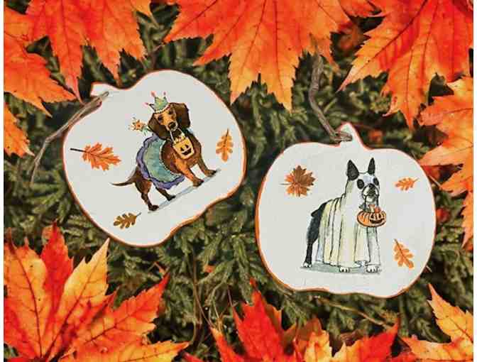 Fall / Halloween Dog Ornaments including a Dachshund! - Two (2) ornaments! - Photo 1