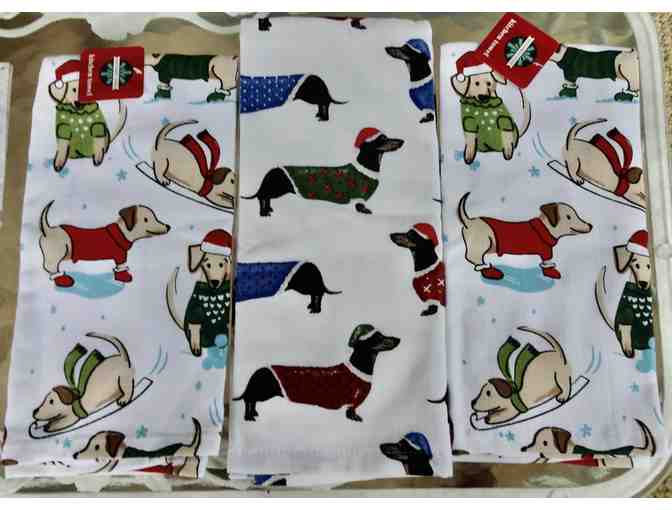 Winter Dachshund Hand Towels - Set of 3!!! - Photo 1