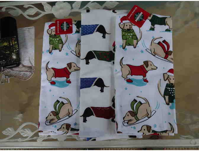 Winter Dachshund Hand Towels - Set of 3!!! - Photo 2