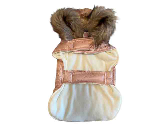 Pink (Champagne) Reversible Puffer Jacket with Hood - Size Small