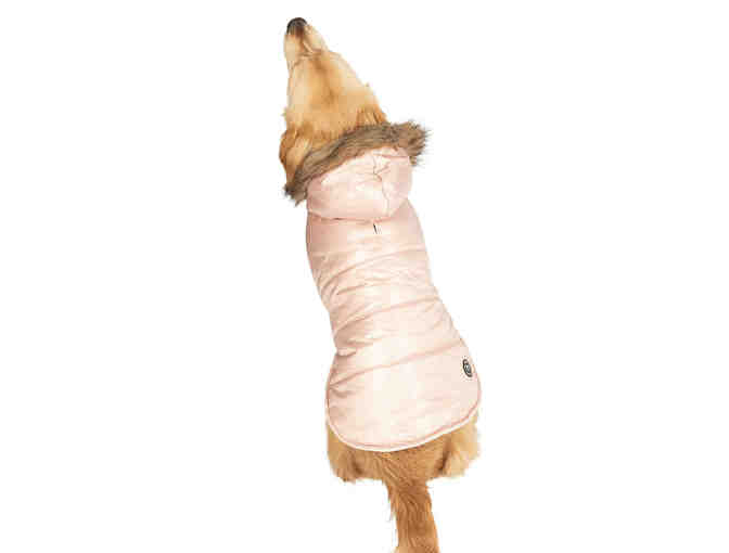 Pink (Champagne) Reversible Puffer Jacket with Hood - Size Small