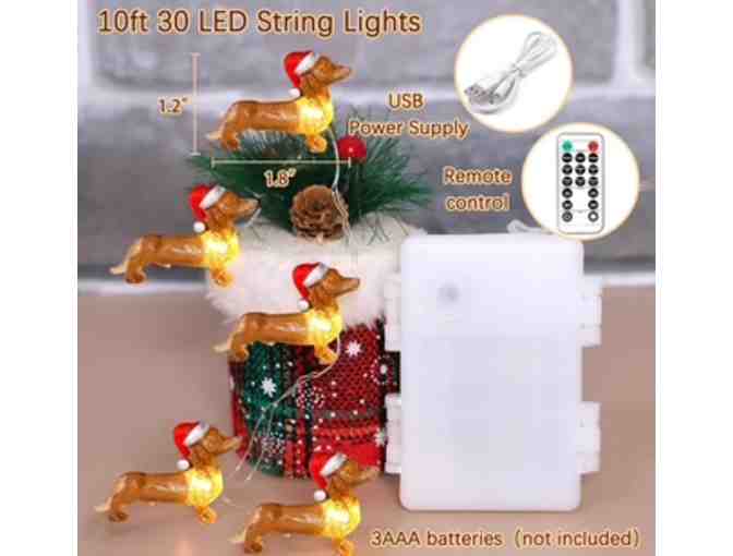 Dachshund Christmas Lights - 10' string with 30 dachshunds