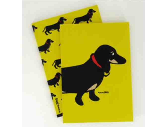 Marc Tetro B & T on Yellow Dachshund Notebooks - TWO