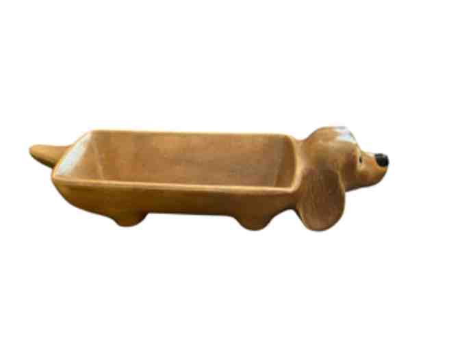 Ceramic Dachshund Dish - For Candy, Crackers, Nuts or even a hot dog! Hand crafted!