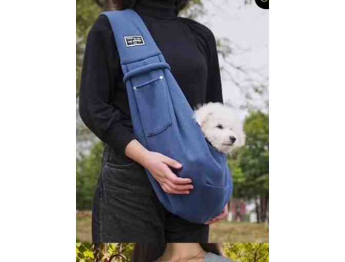Dog Sling in Navy - for small dog or cat up to 20 pounds