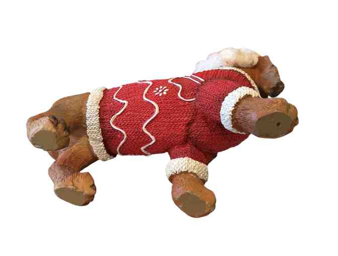 Christmas Dachshund! Decked out in his sweater and santa hat!