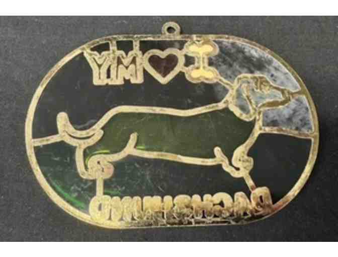 Faux Stained Glass Style Suncatcher - I Heart my Dachshund