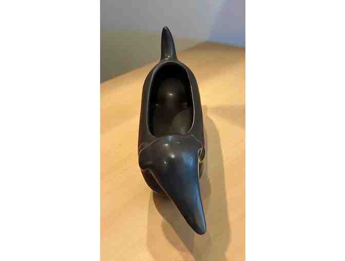 Ceramic Black Dachshund Planter - Dark Gray - Modern Design