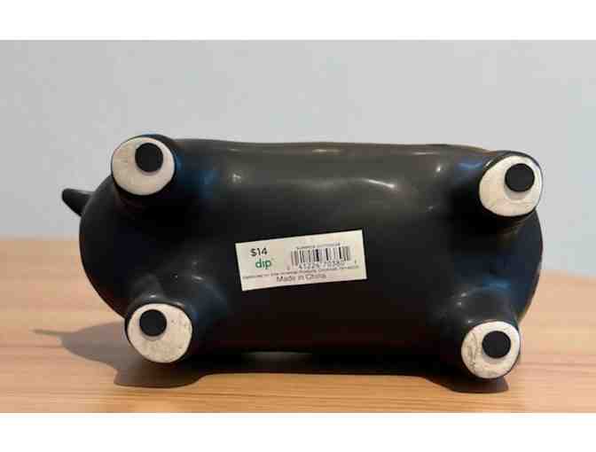 Ceramic Black Dachshund Planter - Dark Gray - Modern Design