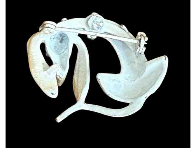 Vintage Enamel Brown Dachshund Brooch