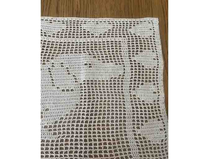 Handmade Crocheted Lace Dachshund Table Runner Dresser Top - 29' x 15'