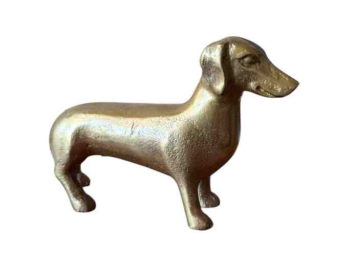 Brass Dachshund Sculpture