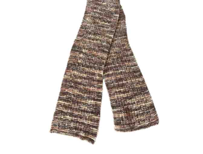 Multi Brown Shades - Acrylic Handmade Scarf - 8' x 60' - Basket Weave pattern