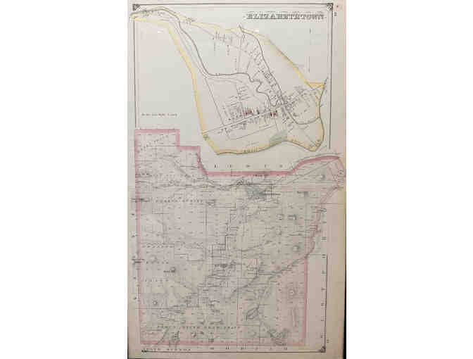 Elizabethtown, NY Framed Map