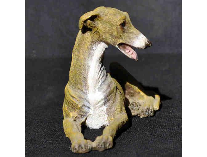 Greyhound/Whippet - Reclining - Cast and Painted Resin Sculpture/Statue