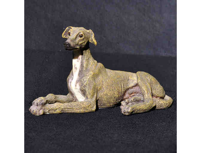 Greyhound/Whippet - Reclining/Crossed Paws - Cast and Painted Resin Sculpture/Statue