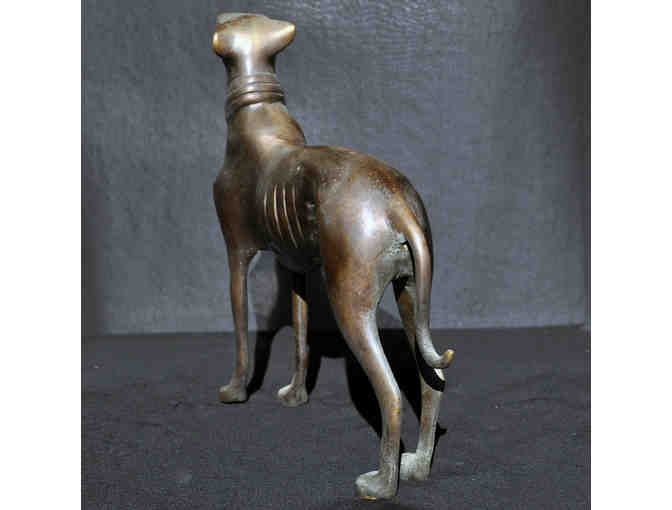 Greyhound/Whippet Standing with Collar - Cast Bronze Sculpture