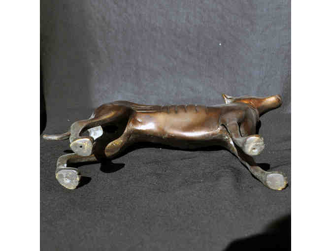 Greyhound/Whippet Standing with Collar - Cast Bronze Sculpture