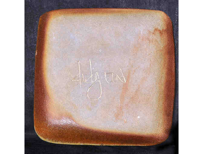 Ceramic Dish - Teal and Brown - Handmade