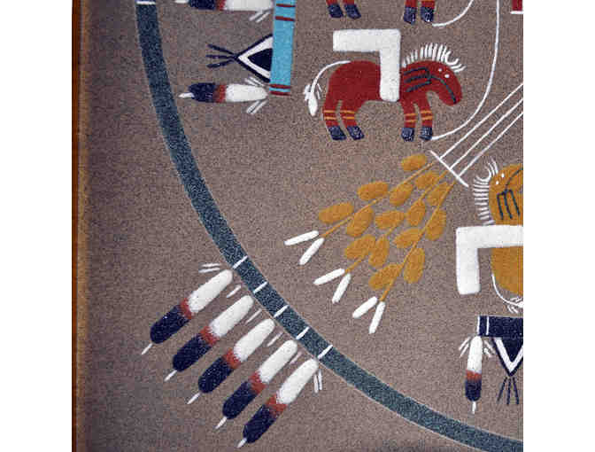 Navajo Sand Painting, 'House of Buffalo' - signed on back by J. Begay