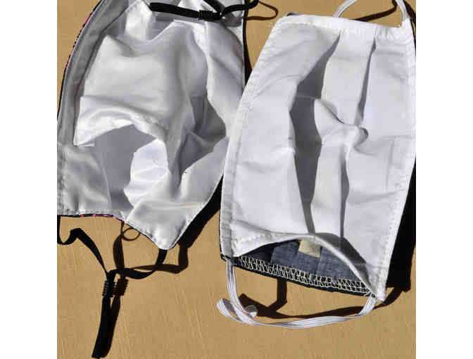 Two New Pleated, 2-Layer Masks With Ear Elastics - Greyhound and Multi-Colored