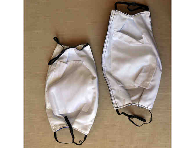 Two New Pleated, 2-Layer Masks With Ear Elastics - Wolf and Cat