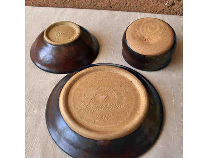 Three-piece Ceramic Dish, Bowl, and Cup