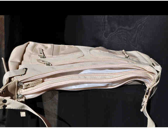 Purse - Sand Color Canvas with Zippers