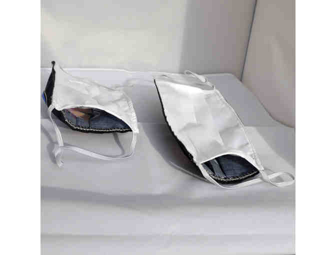 Two New Pleated, 2-Layer With Ear Elastics, Filter Pocket - Hounds Multi-Colored Backgrnd