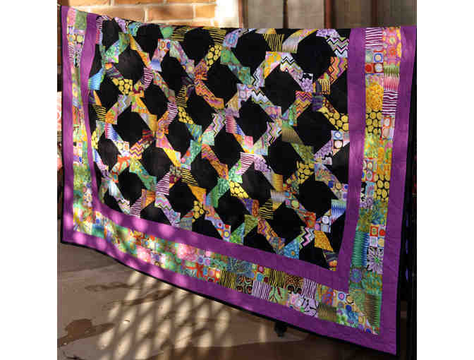 Handmade Jagged X Lap/Throw Quilt - 54' x 62' - Reversible