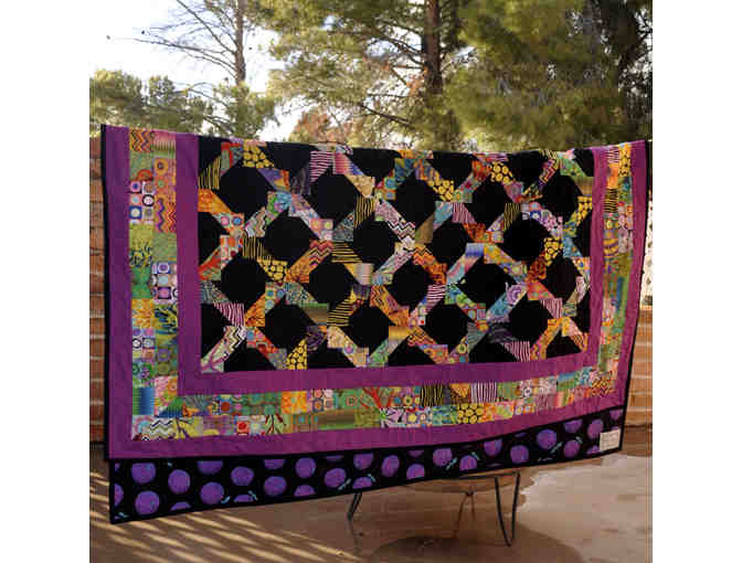 Handmade Jagged X Lap/Throw Quilt - 54' x 62' - Reversible
