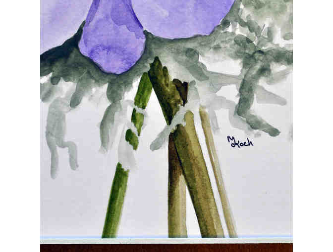 Watercolor - Flowers And Fern - Matted/Unframed by Marlene Koch
