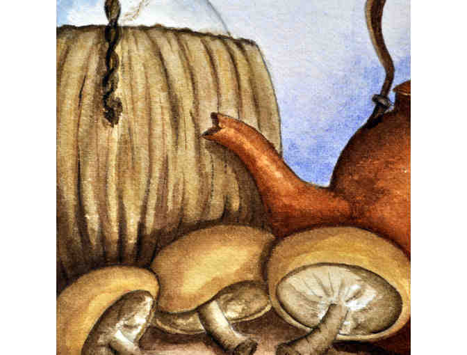 Watercolor - Still Life With Wine - Matted/Unframed by Marlene Koch