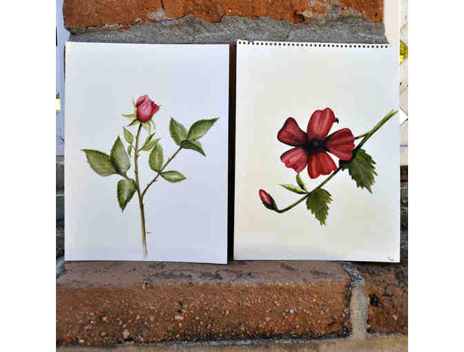 Watercolor Trio - Floral - Unmatted/Unframed by Marlene Koch