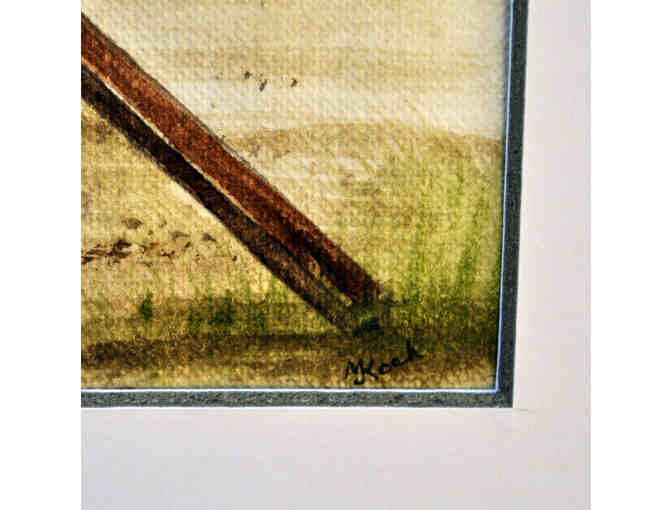 Watercolor - Wagon In The Desert - Matted/Unframed by Marlene Koch