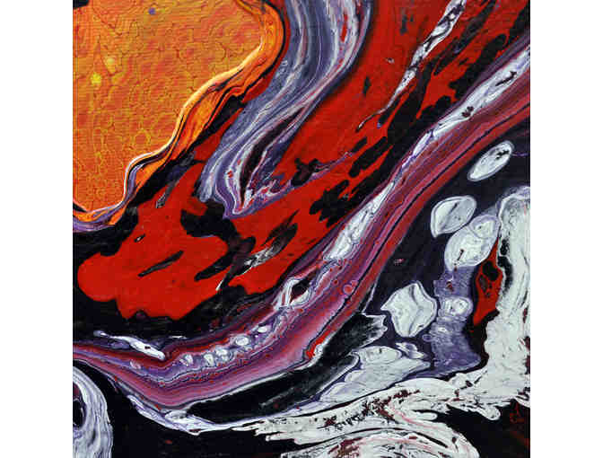 Abstract Acrylic Swirl Painting - Signed 'Lula Panin (?) '18'