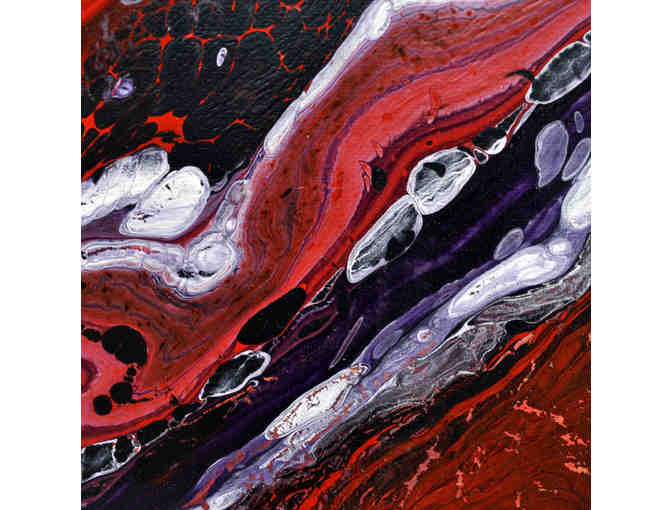 Abstract Acrylic Swirl Painting - Signed 'Lula Panin (?) '18'