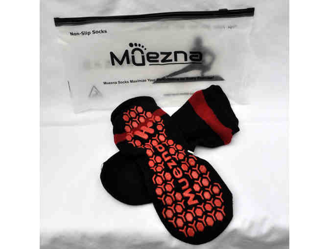 Muezna Non Slip Socks for Women, Anti-Skid With Grips - One Pair Size 5-10