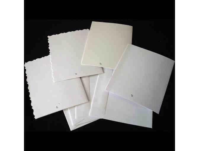 Note Cards (4) With Original Watercolor Flowers and Bunny - Blank Inside