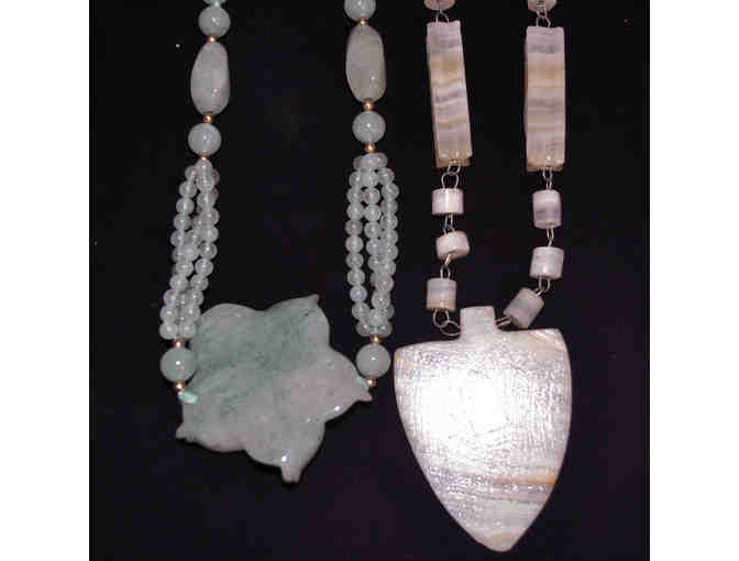 Onyx Beaded Necklaces With Pendants 26' and 30'