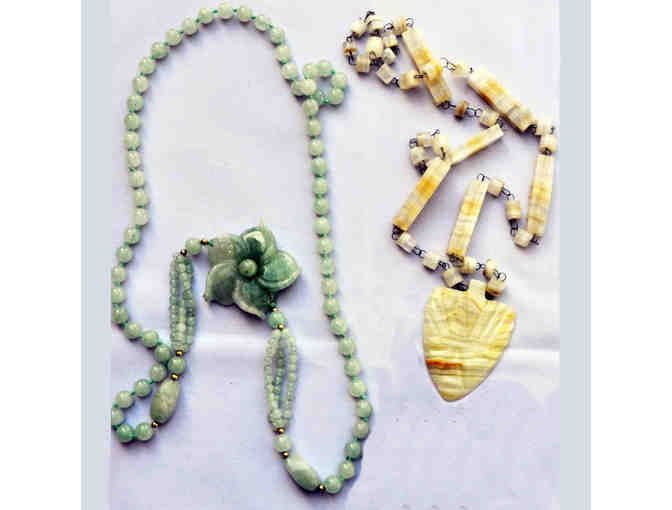 Onyx Beaded Necklaces With Pendants 26' and 30'