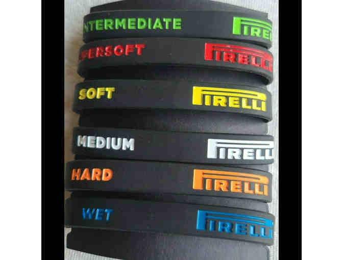 Pirelli F1 Tire Memorial Black Wristband - Set of 6