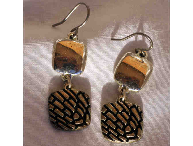 Two Pair of Silver-Toned Earrings - Ear Wires