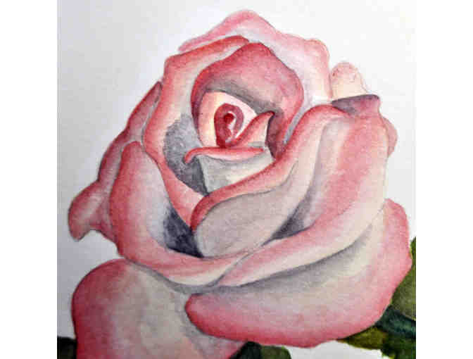Watercolor - Pink Rose - Matted/Unframed - Original by Marlene Koch