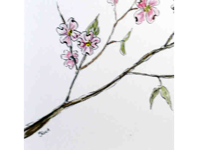 Watercolor - Dogwood Flowers - Matted/Unframed - Original by Marlene Koch