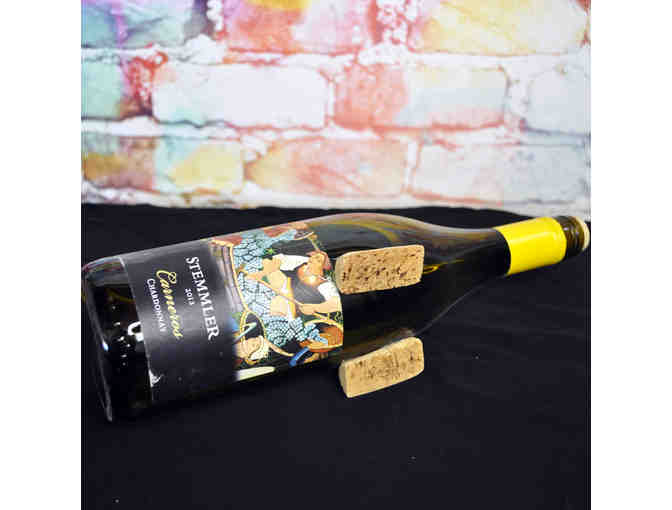 Wine Bottle Serving Tray - Serving Dish/Platter - Label 'Stemmler Chardonnay'