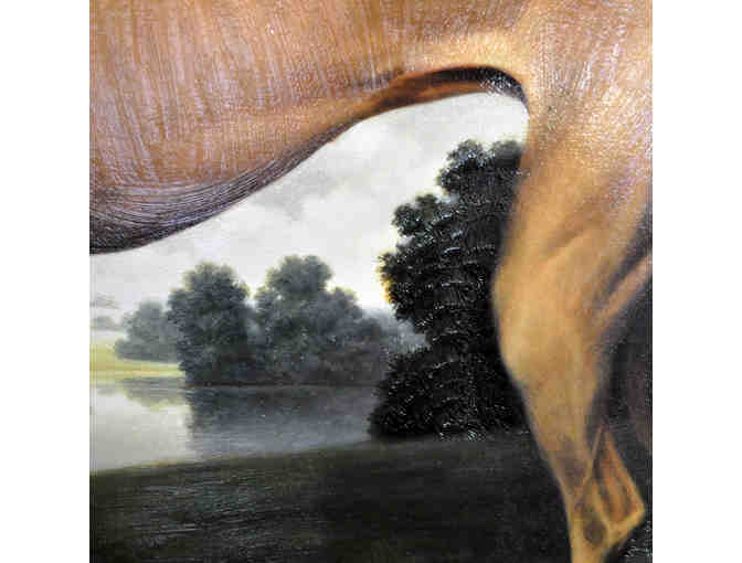 Greyhound On A Parkland Landscape by Christine Merrill - Giclee Canvas Print Framed